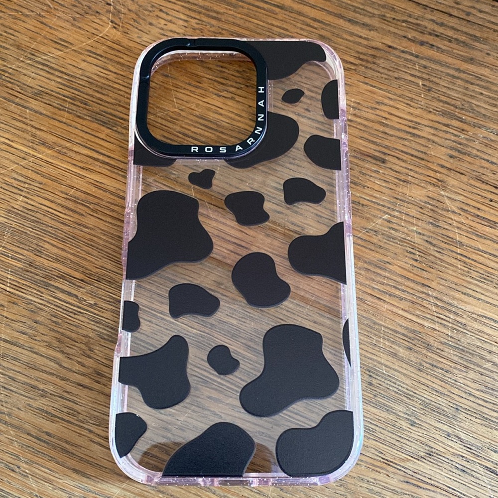 Rosarnnah milk cow print phone case for iPhone 16 Pro